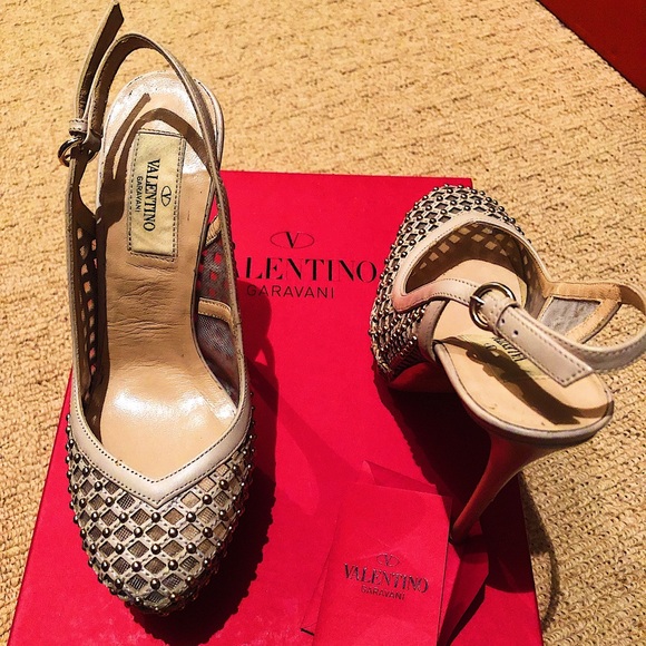 VALENTINO platforms, nude size 5 1/2 - Picture 2 of 3